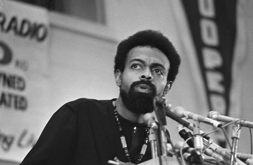 FILE - This March 12, 1972 file photo shows poet and social activist Amiri Baraka speaking during the Black Political Convention in Gary, Ind. Maya Angelou is mourning her friend Amiri Baraka, remembering him as a vital poet whose private persona differed greatly from his fiery public image. “He was very kind,” Angelou said Friday, Jan. 10, 2014 during a telephone with The Associated Press. Baraka, whom Angelou had known for more than 40 years, died Thursday at age 79. (AP Photo/Julian C. Wilson, File)