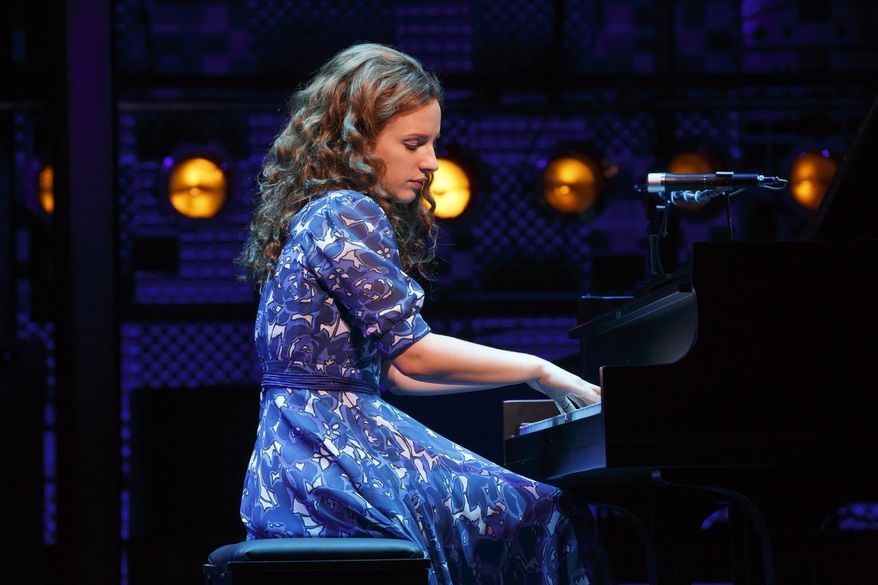 This image released by the The O+M Co. shows, Jessie Mueller as Carole King in Beautiful - The Carole King Musical on Broadway at the Stephen Sondheim Theater. (AP Photo/The O+M Co., Joan Marcus)