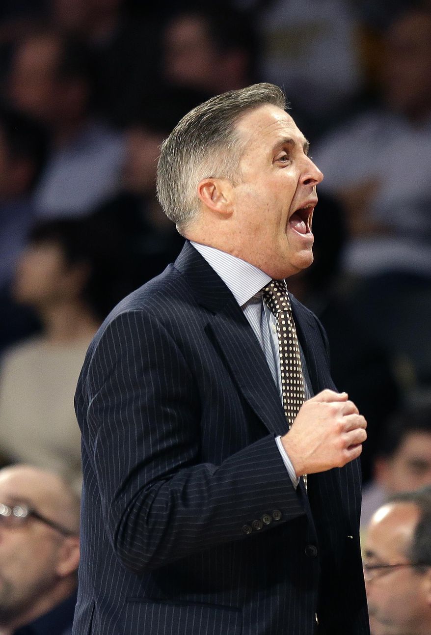 Georgia Tech head coach Brian gregory reacts in the first half of an NCAA college basketball game against the Pittsburgh Tuesday, Jan. 14, 2014, in Atlanta. (AP Photo/John Bazemore)