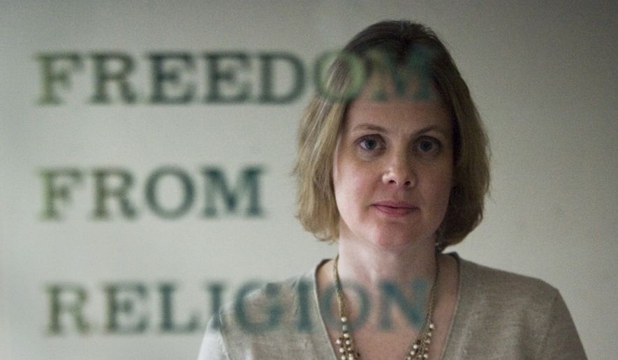 Freedom From Religion Foundation&#39;s co-president Annie Laurie Gaylor at the foundation headquarters in Madison, Wis. (AP Photo/Morry Gash) ** FILE **