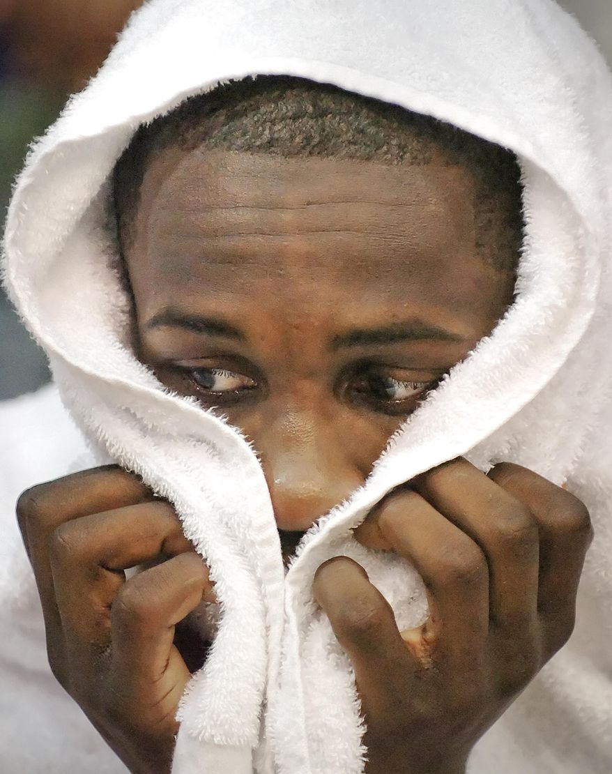 FILE - In a March 7, 2007 file picture, Sacred Heart's Chauncey Hardy reacts after his team's 74-70 loss to Central Connecticut in the Northeast Conference men's basketball tournament championship game in New Britain, Conn. A Romanian man has been found guilty on appeal, on Wednesday, Jan 15, 2014, of beating American basketball player Chauncey Hardy to death in a bar. The supreme court convicted Ionut Adrian Tanasoaia of the slaying and sentenced him to seven years in prison Wednesday. The sentence is final.(AP Photo/Fred Beckham, File)