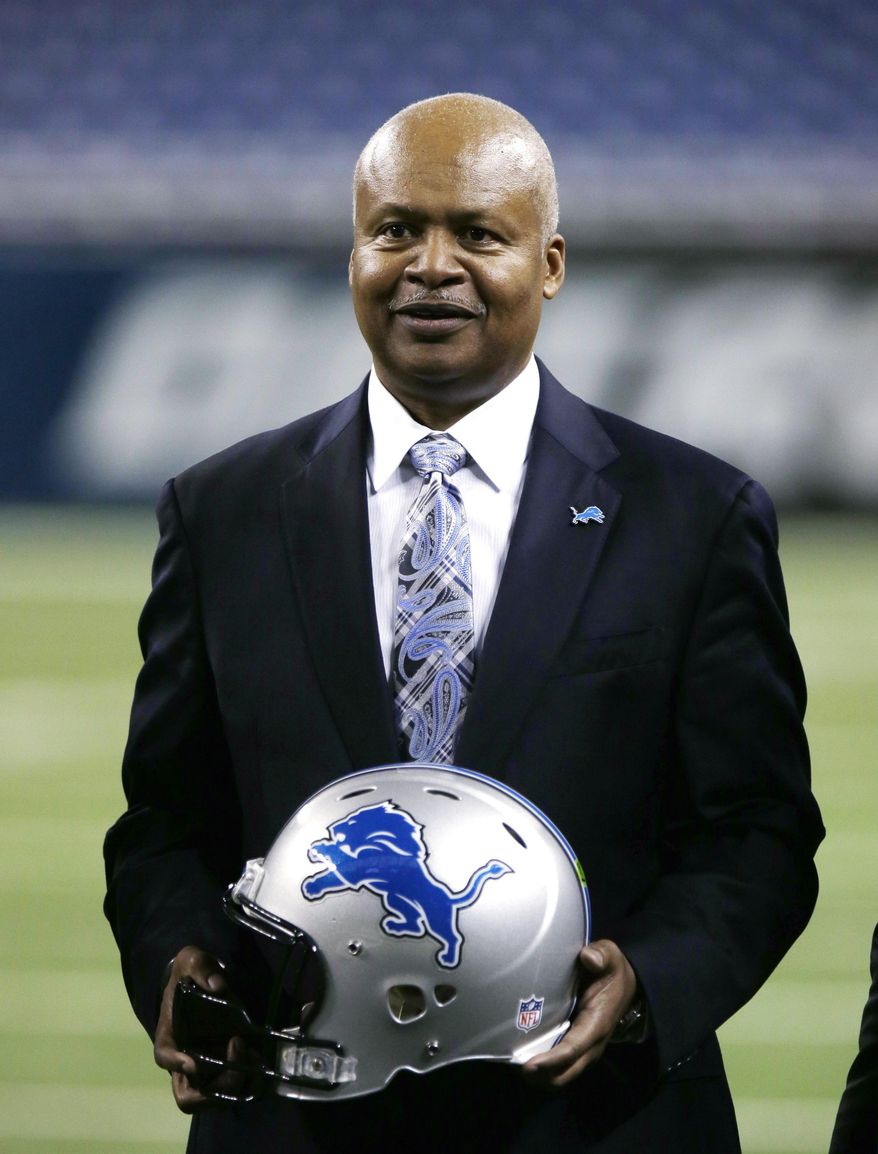 New Detroit Lions head coach Jim Caldwell stands on Ford Field in Detroit, Wednesday, Jan. 15, 2014. Caldwell previously was the Baltimore Ravens quarterbacks coach and offensive coordinator. (AP Photo/Carlos Osorio)