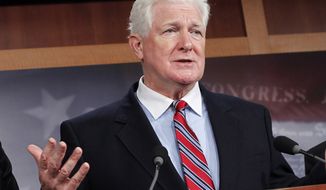 FILE - This Dec. 16, 2011 file photo shows Rep. Jim Moran, D-Va. speaks on Capitol Hill in Washington. Veteran Democratic Moran is retiring from Congress. The 68-year Moran, a former mayor of Alexandria, Va., who was first elected in 1990, has been a staunch supporter of federal civilian employees who have a heavy presence in his district.  (AP Photo/J. Scott Applewhite, File)
