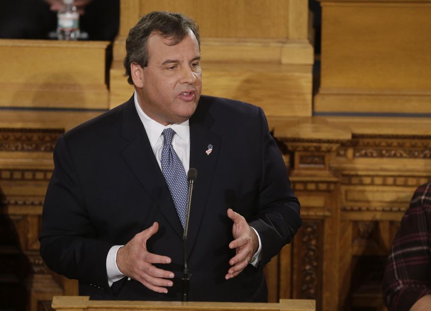 New Jersey Gov. Chris Christie delivers his State Of The State address at the Statehouse, Tuesday, Jan. 14, 2014, in Trenton, N.J. (AP Photo/Mel Evans)