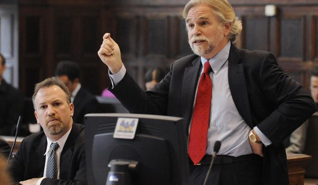 FILE - In this Oct. 22, 2008 file photo, attorney Randy Mastro, right, argues a case in state Supreme Court in New York while New York City Corporation Counsel Stephen Kitzinger, left, listens.  Gov. Chris Christie's administration hired Mastro's law firm on Wednesday, Jan. 15, 2014 to assist with an internal review in the wake of an apparent political payback scandal in New Jersey. The firm will be looking into a plot that shut down lanes to the George Washington Bridge for four days in September, 2013, causing massive traffic jams. (AP Photo/ Marc A. Hermann, Pool, File)