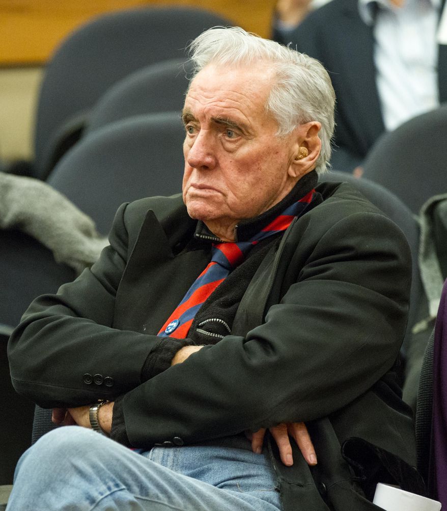 Perennial political candidate John Jay Hooker, an advocate for popularly electing Supreme Court justices, attends a meeting of the Tennessee Judicial Performance Evaluation Commission in Nashville, Tenn., on Friday, Jan. 17, 2014. Hooker was a plaintiff in a successful lawsuit claim that the panel did not follow legal requirements to have a similar percentage of women as in the state population. (AP Photo/Erik Schelzig)