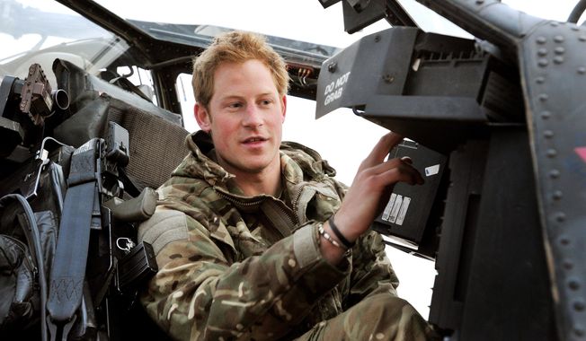 FILE - In this Dec. 12, 2012, file photo Britain&#x27;s Prince Harry makes his early morning pre-flight checks on the flight-line, from Camp Bastion southern Afghanistan. Palace officials say that Prince Harry is ending his role as a helicopter pilot and taking up a new job with the army in London. Kensington Palace said Harry — known in the army as Capt. Wales — will now be organizing &amp;quot;major commemorative events&amp;quot; involving the army. (AP Photo/ John Stillwell, Pool)