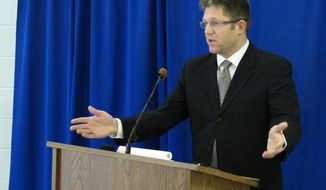 Federal public defender Allen Bohnert talks about the execution of his client, death row inmate Dennis McGuire, by a never-tried lethal drug process, on Thursday, Jan. 16, 2014 at the Southern Ohio Correctional Facility in Lucasville, Ohio. After McGuire repeatedly gasped over several minutes before dying, Bohnert called the procedure &amp;quot;a failed agonizing experiment by the state of Ohio.” (AP Photo/Andrew Welsh-Huggins)