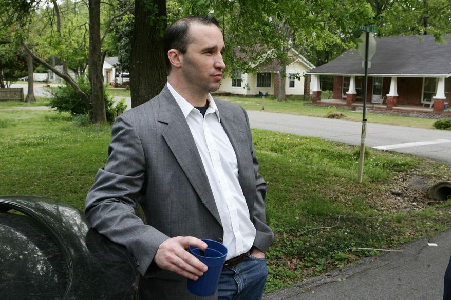 FILE - In this Tuesday April 23, 2013, file photo, James Everett Dutschke stands in the street near his home in Tupelo, Miss. A change-of-plea hearing is scheduled for Dutschke a man charged with sending poison-laced letters to President Barack Obama and other officials. James Everett Dutschke is scheduled for a hearing in U.S. District Court in Oxford on Friday afternoon, Jan. 17, 2014 according to court documents. (AP Photo/Northeast Mississippi Daily Journal, Thomas Wells, File) MANDATORY CREDIT