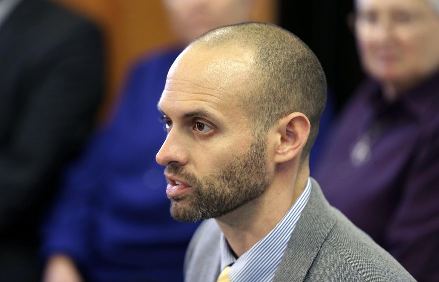 Plaintiff Tony Milner makes remarks during a news conference, Tuesday, Jan. 21, 2014, in Salt Lake City. The American Civil Liberties Union has sued the state of Utah over the issue of gay marriage, saying the official decision to stop granting benefits for newly married same-sex couples has created wrenching uncertainty. The lawsuit filed Tuesday said the state has put hundreds of gay and lesbian couples in legal limbo and prevented them from getting key protections for themselves and their children. (AP Photo/Rick Bowmer)