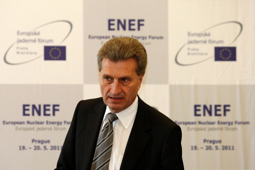 "My aim is to make sure that energy remains affordable for households and companies," says Gunther Oettinger, energy commissioner for the European Commission. Leaders in the European Union are revamping their approach to climate change because higher energy costs have not sit well with consumers in a struggling economy. (Associated Press)