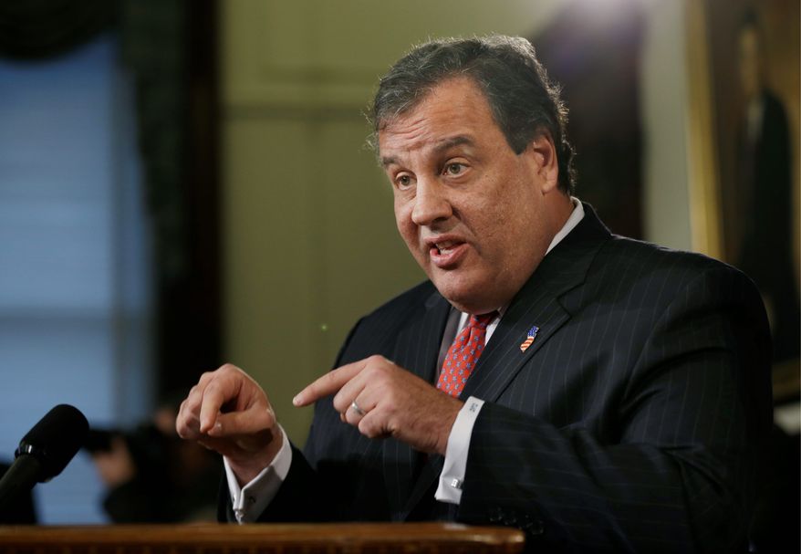 New Jersey Gov. Chris Christie gestures as he speaks during a news conference Thursday, Jan. 9, 2014, at the Statehouse in Trenton. Christie has fired a top aide who engineered political payback against a town mayor, saying she lied. Deputy Chief of Staff Bridget Anne Kelly is the latest casualty in a widening scandal that threatens to upend Christie's second term and likely run for president in 2016. Documents show she arranged traffic jams to punish the mayor, who didn't endorse Christie for re-election. (AP Photo/Mel Evans)