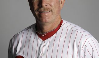 FILE - In this March 2012 file photo, Mike Schmidt of the Philadelphia Phillies baseball team poses for a photo in Clearwater, Fla. Schmidt is dealing with an undisclosed health issue and will not be a guest instructor for the Phillies at spring training this year. Schmidt still plans to visit camp in the middle of March, the team says in a statement. However, the former third baseman won&#39;t serve as an instructor for the first time in more than decade so he can &amp;quot;remain near his doctors.&amp;quot; (AP Photo/Matt Slocum, File)