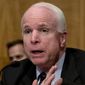 ** FILE ** In this Nov. 13, 2013, file photo, Sen. John McCain, R-Ariz. speaks on Capitol Hill in Washington. (AP Photo/Carolyn Kaster, File)