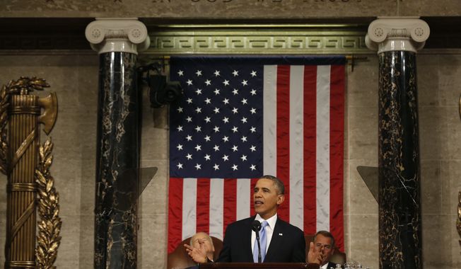 U.S. President Barack Obama delivers his State of the Union speech on Capitol Hill in Washington, January 28, 2014.  REUTERS/Larry Downing (UNITED STATES  - Tags: POLITICS)  