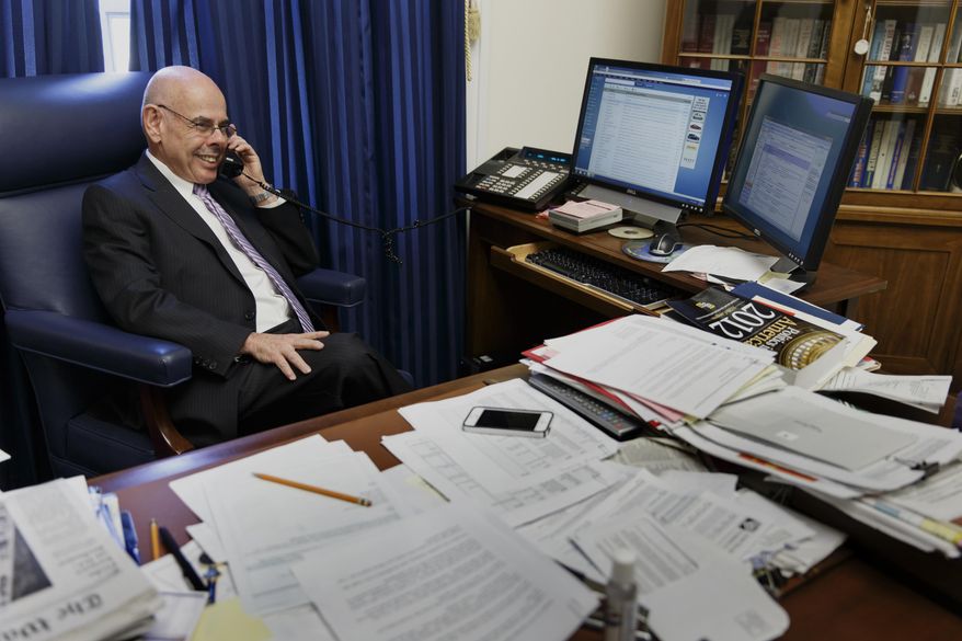 Rep. Henry Waxman, D-Calif. fields a flurry of phone calls in his Capitol Hill office in Washington, Thursday, Jan. 30, 2014, after he announced that he would retire after 40 years in the House of Representatives. Waxman, 74, has been a liberal force in the House, focusing on clean air issues, investigating the tobacco industry, expanding Medicaid and helping to write and enact the 2010 Affordable Care Act. (AP Photo)