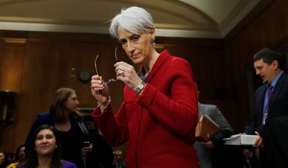 In this file photo, then-Undersecretary of State for Political Affairs Wendy Sherman is shown at a Senate hearing on Feb. 4, 2014. Ms. Sherman is President Biden&#39;s nominee for Deputy Secretary of State. (ASSOCIATED PRESS)  **FILE**