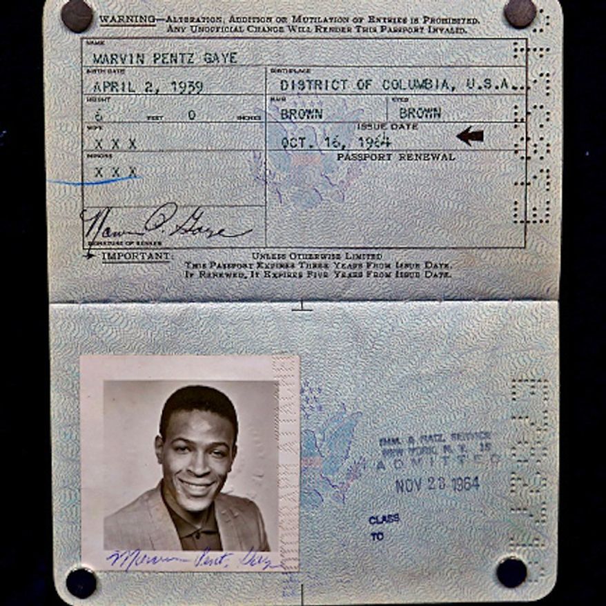 This photo shows Motown singer Marvin Gaye's 1964 passport, which was featured on an episode of 'Antiques Roadshow' on Feb. 3, 2014. (PBS)