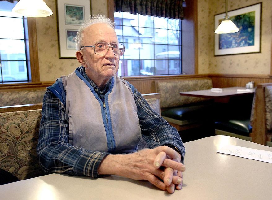 FOR RELEASE SUNDAY, FEBRUARY 8, 2014, AT 12:01 A.M. CST. -Roman Tritz, a 90-year-old WWII veteran was lobotomized against his will after the war. The Wall Street Journal did a series called "The Lobotomy Files" that focused on his story and the more than 2,000 other mentally ill veterans who received the procedure.(AP Photo/La Crosse Tribune, Peter Thomson)