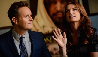 Visionaries: Mark Burnett and Roma Downey say they had already started working on &quot;Son of God&quot; when their TV miniseries &quot;The Bible&quot; was bringing millions of TV viewers to the History Channel. Their film is slated to be released Feb. 28. (Andrew Harnik/The Washington Times)