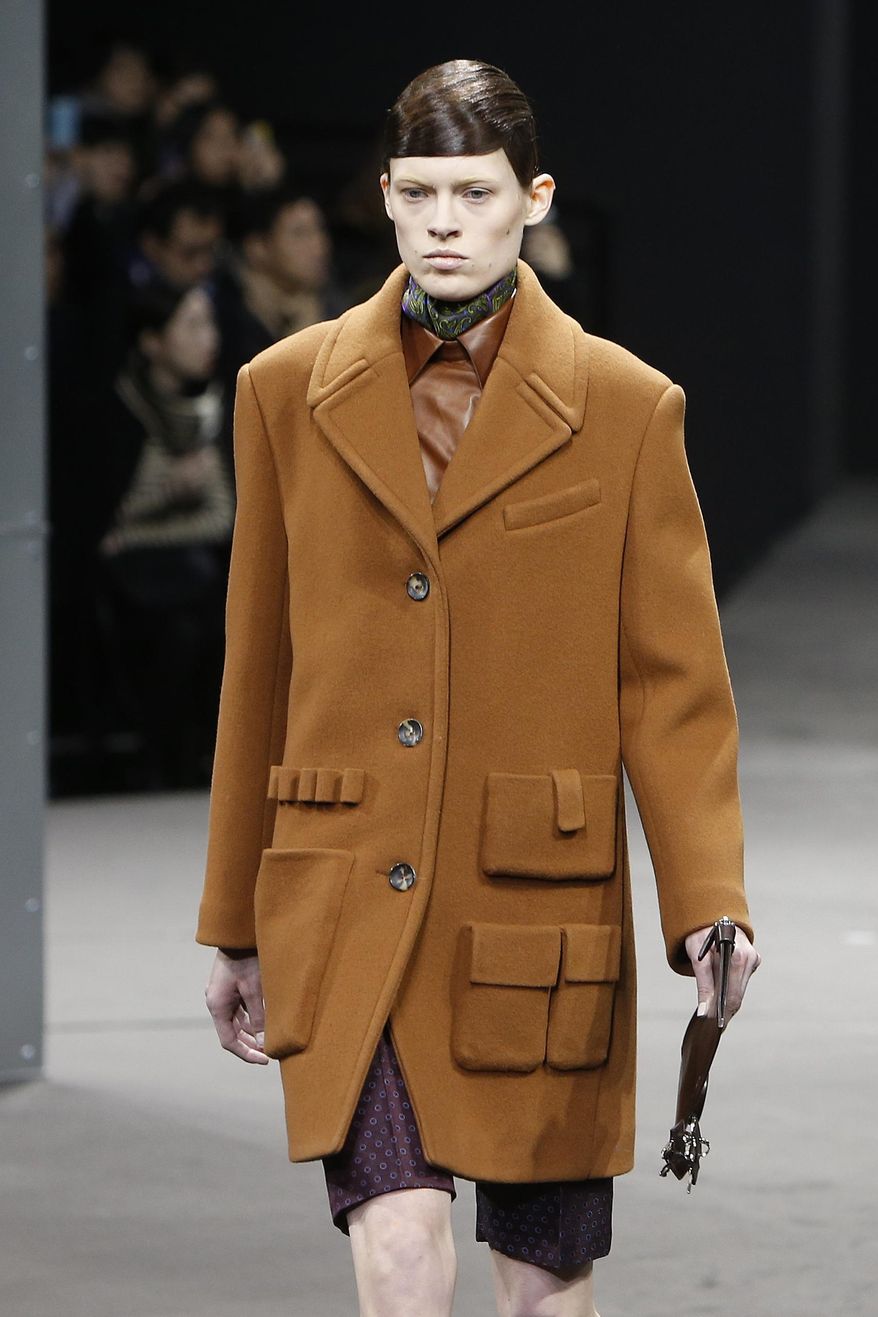 The Alexander Wang Fall 2014 collection is modeled during Fashion Week in New York, Saturday, Feb. 8, 2014. (AP Photo/Jason DeCrow)