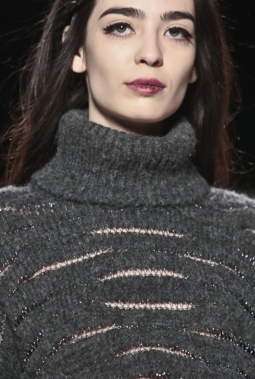 Fashion from the Nanette Lepore Fall 2014 collection is modeled during New York Fashion Week on Wednesday Feb. 12, 2014. (AP Photo/Bebeto Matthews)