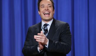 ** FILE ** This April 4, 2013, file photo released by NBC shows Jimmy Fallon, host of &quot;Late Night with Jimmy Fallon,&quot; in New York.  Fallon will debut as host of his new show, &quot;The Tonight Show with Jimmy Fallon,&quot; on Feb. 17. (AP Photo/NBC, Lloyd Bishop, File)