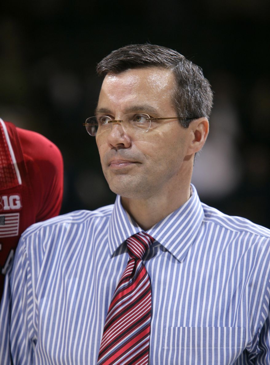 Nebraska coach Tim Miles looks on following a 60-51 win over Michigan State in an NCAA college basketball game on2 Sunday, Feb. 16, 2014, in East Lansing, Mich. (AP Photo/Al Goldis)