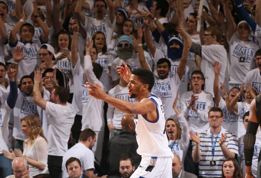 Saint Louis forward Dwayne Evans reacts as time expires in an NCAA college basketball game against VCU on Saturday, Feb. 15, 2014, at Chaifetz Arena in St. Louis. Saint Louis beat VCU 64-62.(AP Photo/St. Louis Post-Dispatch, Chris Lee)  EDWARDSVILLE INTELLIGENCER OUT; THE ALTON TELEGRAPH OUT