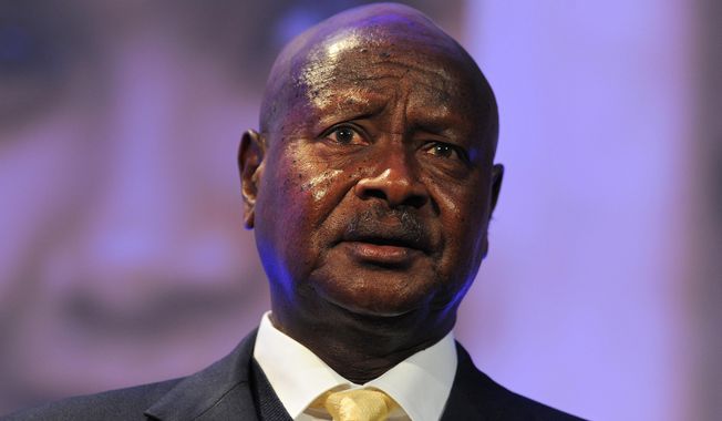 In this Wednesday, July 11, 2012 file photo, Ugandan President Yoweri Museveni speaks during the London Summit on Family Planning in central London. (AP Photo/Carl Court, Pool, File)