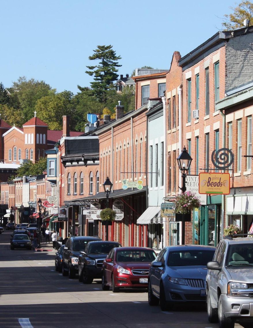 This undated photo provided by the Illinois Historic Preservation Agency shows the historic district in Galena, Ill. Located in Jo Daviess County, it is one of the more than two dozen Illinois buildings and downtown districts that have been added to the National Register of Historic Places in 2013. (AP Photo/Courtesy of the Illinois Historic Preservation Agency)