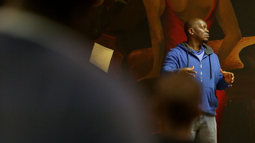 Willie Joyner, founder of HYPE, talks about how the step team helps young men in the community to become positive forces of their community on Thursday, Feb. 20, 2014 in Greenville, N.C. Joyner, now an assistant principal at North Pitt High School, said the challenge of stepping is what initially draws interest, but a bond that forms among team members keeps them dedicated. The middle schoolers also began a big brother program, tutoring and reading to at-risk males at feeder elementary schools and motivating them in the example Joyner set. (AP Photo/The Daily Reflector, Sara Cowell)