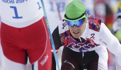 In this Feb. 9, 2014 photo Austria&#x27;s Johannes Duerr competes during the men&#x27;s cross-country 30k skiathlon at the 2014 Winter Olympics in Krasnaya Polyana, Russia. Duerr has been kicked out of the Sochi Games after testing positive for EPO, the country&#x27;s Olympic committee said Sunday, Feb 23, 2014. It is the fifth doping case of the Olympics and the first involving the blood-boosting drug EPO. (AP Photo/Matthias Schrader)
