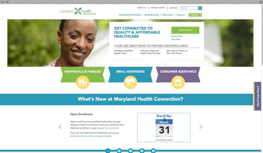 This screen image shows the website for Maryland's online health care exchange. House Republicans intent on highlighting the woes of President Barack Obama’s health care law need to look no further than their own back yards, some of which are traditionally liberal strongholds. Maryland’s online health care exchange has been plagued by computer glitches since its rollout last year, reflected in abysmal enrollment numbers well below projections through January. The state’s lone Republican in Congress, Rep. Andy Harris, has asked the inspector general of the U.S. Health and Human Services Department to investigate. (AP Photo/State of Maryland)