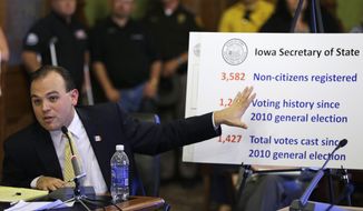 While serving as Iowa secretary of state, Matt Schultz waged a long battle for access to a federal database to help identify noncitizens who voted illegally. Now it is a federal commission that is asking states for information to determine the number of noncitizen voters. (Associated Press/File)