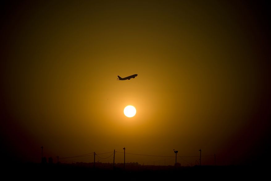 ** FILE ** In this Nov. 2, 2010, file photo, a passenger plane takes off from Ben Gurion airport near Tel Aviv, Israel. (AP Photo/Ariel Schalit, File)