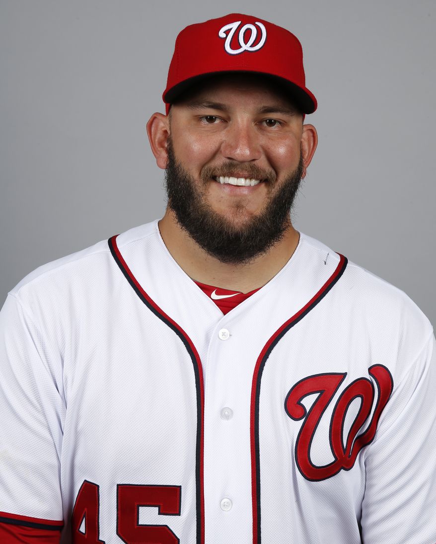 This is a 2014 photo of Josh Johnson of the Washington Nationals baseball team. This image reflects the Nationals active roster as of, Sunday, Feb. 23, 2014, when this image was taken. (AP Photo/Alex Brandon)