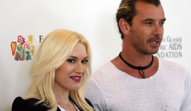 FILE - In this June 2, 2013 file photo, Gwen Stefani and Gavin Rossdale arrive at Elizabeth Glaser Pediatric AIDS Foundation&#x27;s 24th Annual &amp;quot;A Time for Heroes&amp;quot; event in Los Angeles. A rep confirmed that Stefani and Rossdale welcomed their third son, Apollo Bowie Flynn Rossdale, on Friday, Feb. 28, 2014. (Photo by Jose Flores/Invision/AP, File)