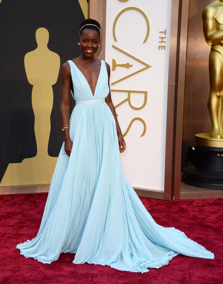 Lupita Nyong'o arrives at the Oscars on Sunday, March 2, 2014, at the Dolby Theatre in Los Angeles. (Photo by Jordan Strauss/Invision/AP)