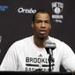 Brooklyn Nets Jason Collins speaks during a news conference before an NBA basketball game against the Chicago Bulls at the Barclays Center, Monday, March 3, 2014, in New York. More than a week after becoming the league&#39;s first openly gay player, Collins will finally get to play a home game. (AP Photo/Seth Wenig) **FILE**