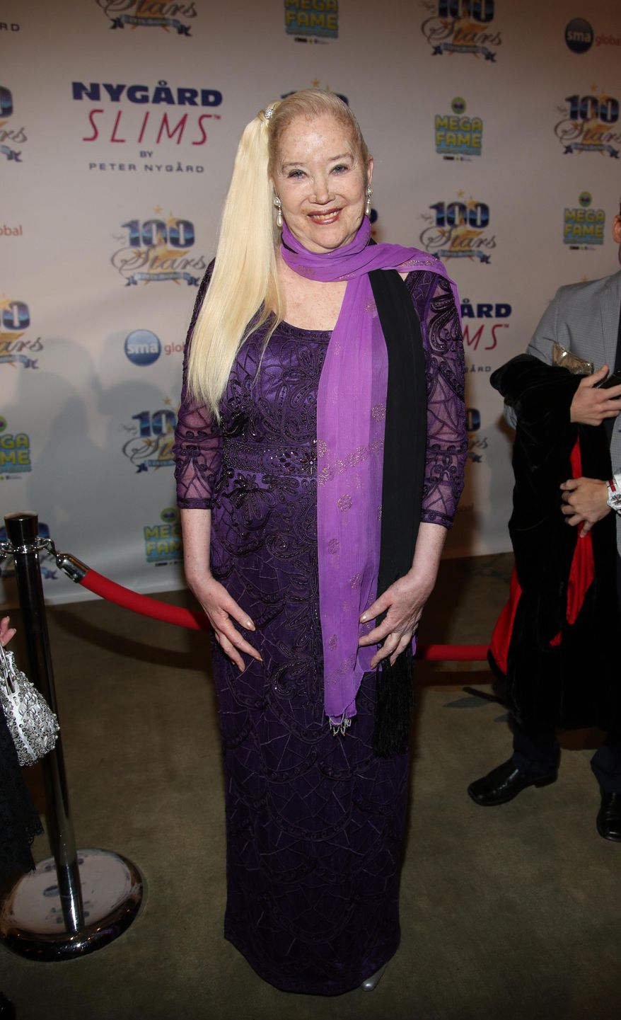 Sally Kirkland arrives at the 24th Night of 100 Stars Oscars Viewing Gala at The Beverly Hills Hotel on Sunday, March 2, 2014 in Beverly Hills, Calif. (Photo by Annie I. Bang /Invision/AP)