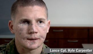 Marine veteran William Kyle Carpenter. (Image: The Army Times video screenshot)