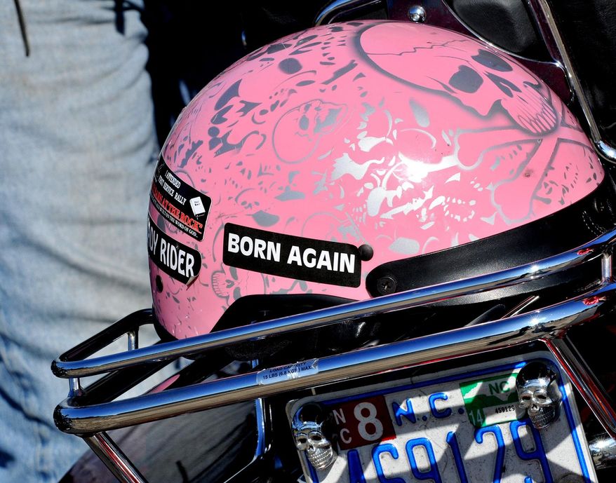 A scene outside of the Freedom Biker Church Sunday, Feb. 16, 2014. (AP Photo/The Fayetteville Observer, Cindy Burnham.)