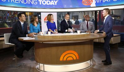 This Feb. 24, 2014 photo released by NBC shows, from left, Carson Daly, Natalie Morales, Savannah Guthrie, Matt Lauer, Al Roker, and Ronan Farrow on &amp;quot;Today,&amp;quot; in New York. After winning in the ratings for two weeks during the Winter Olympics _ NBC&#39;s first weekly wins since the London games in summer 2012 _ the &amp;quot;Today&amp;quot; show has kept some of its momentum now that Matt Lauer, Savannah Guthrie and the team are back in the New York studio. (AP Photo/NBC, Peter Kramer)