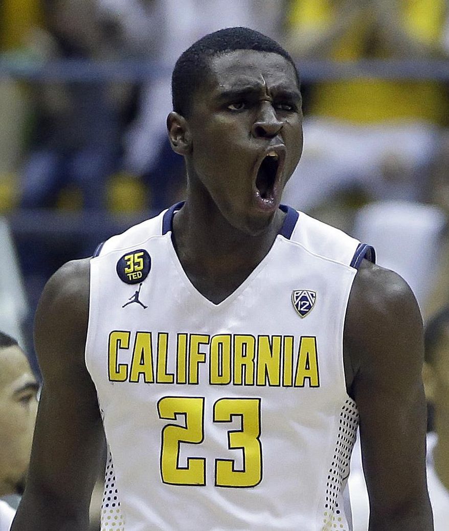 California's Jabari Bird reacts after scoring against Colorado in the first half of an NCAA college basketball game on Saturday, March 8, 2014, in Berkeley, Calif. (AP Photo/Ben Margot)