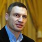 Packing a punch: &quot;Our task today is to save Ukraine, save peace and sovereignty, unity and integrity, to build a new country,&quot; says Vitali Klitschko, a serious contender to lead his country. (Associated Press)