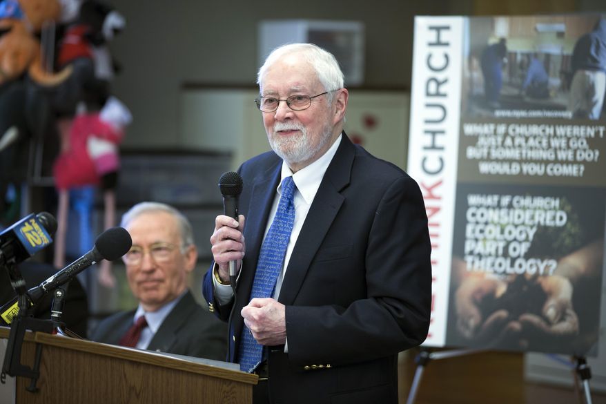 Rev. Thomas Ogletree speaks to the media during a news conference following the announcement that a case against him for breaking church law by officiating his son's same-sex marriage had been dropped, Monday, March 10, 2014, in White Plains, N.Y. Ogletree, 80, said he's grateful the church had decided not to prosecute him for what he called "an act of pastoral faithfulness and fatherly love." Bishop Martin McLee, who announced the decision, called on church officials to stop prosecuting other pastors for marrying same-sex couples. McLee, who leads the church's New York district said he would cease church trials over the issue in his district and would organize a broad discussion about the church's internal divisions over gay relationships. (AP Photo/John Minchillo)