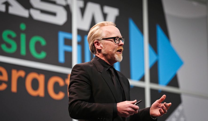 Mythbusters host Adam Savage speaks at SXSW on Monday, March 10, 2014 in Austin, Texas. (AP Photo/The Daily Texan, Chelsea Purgahn)  ** FILE **
