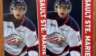 Terry Trafford is pictured on the March 12, 2014 Saginaw Spirit ticket held by season ticket holders. The Saginaw Spirit&#39;s Wednesday night, March 12, 2014 home game against the Sault Ste. Marie Greyhounds has been postponed following the death of 20-year-old player Terry Trafford. The Saginaw Spirit confirmed Tuesday that police found the body of Trafford, who disappeared eight days earlier after receiving discipline from the club. (AP Photo/The Saginaw News, Jeff Schrier) ALL LOCAL TV OUT; LOCAL TV INTERNET OUT