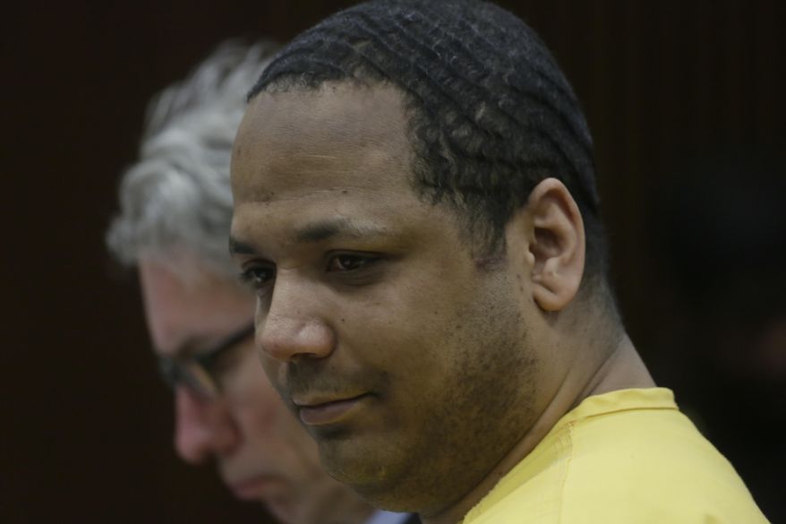 Chauncey Owens, 37, is sentenced to life by Judge Richard Skutt at Frank Murphy Hall of Justice Friday March. 14, 2014 in Detroit. Owens was convicted of killing a 17-year-old boy outside a Detroit store in 2010. (AP Photo/Detroit Free Press, Mandi Wright) DETROIT NEWS OUT; NO SALES